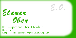 elemer ober business card